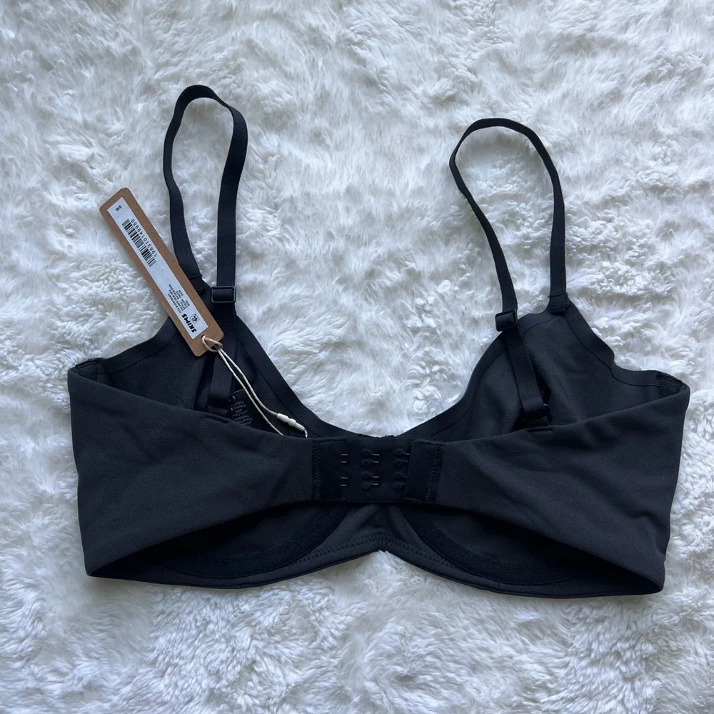 SKIMS Women's Fits Everybody Unlined Demi Bra Onyx Black 32DD BA-DEM-9220 NWT